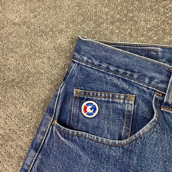 Y2K G Unit Denim Jean Shorts Men's Size 38 Blue Baggy Cotton Vintage Carpenter - Picture 4 of 15